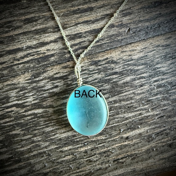 Seaglass and Sterling Silver Necklace - Picture 7 of 8